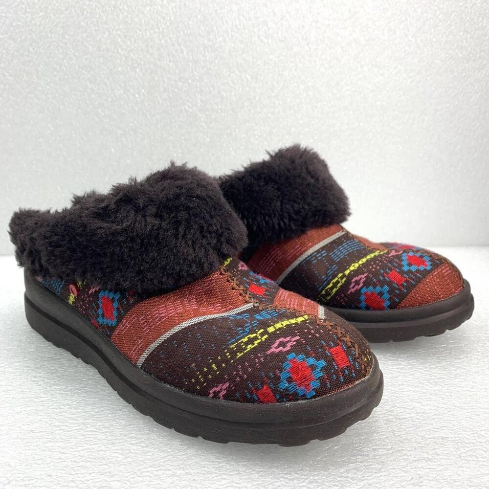 UGG Women's Dark Brown Java Nordic Tribal‎ Slip-On Winter Shoes Size US 7